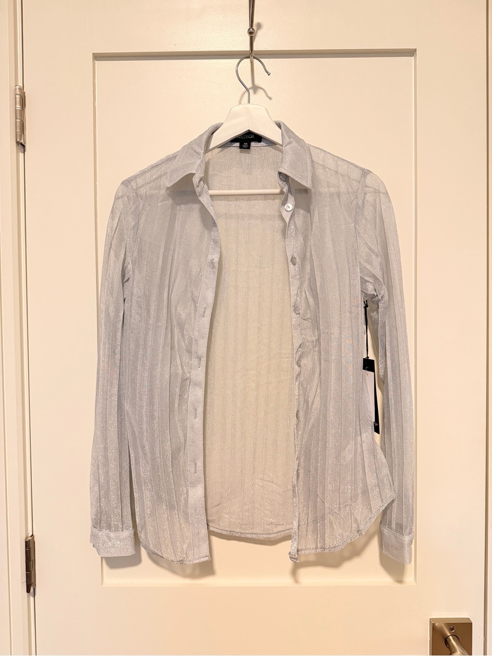 Wildfox Silver Sheer Stripe Button-Down Shirt